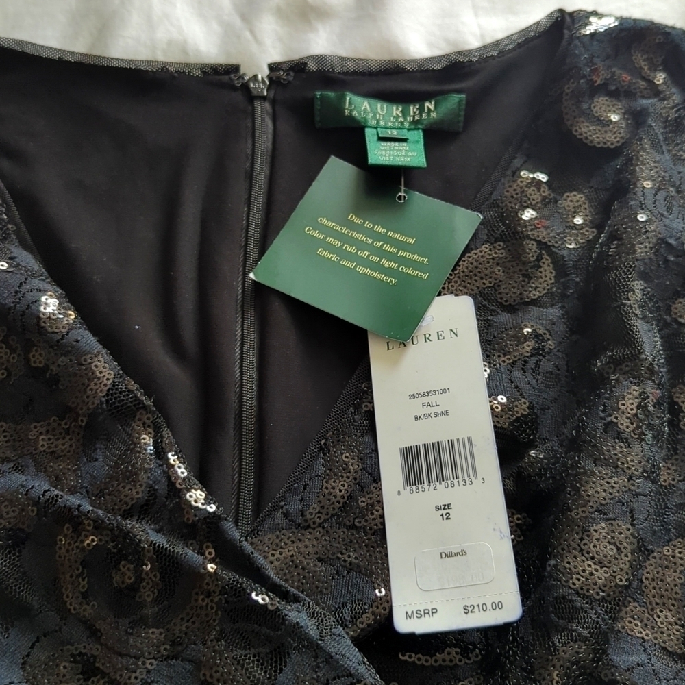 Lauren Ralph Lauren Black glittery size 12 Women's dresse. - Picture 4 of 9